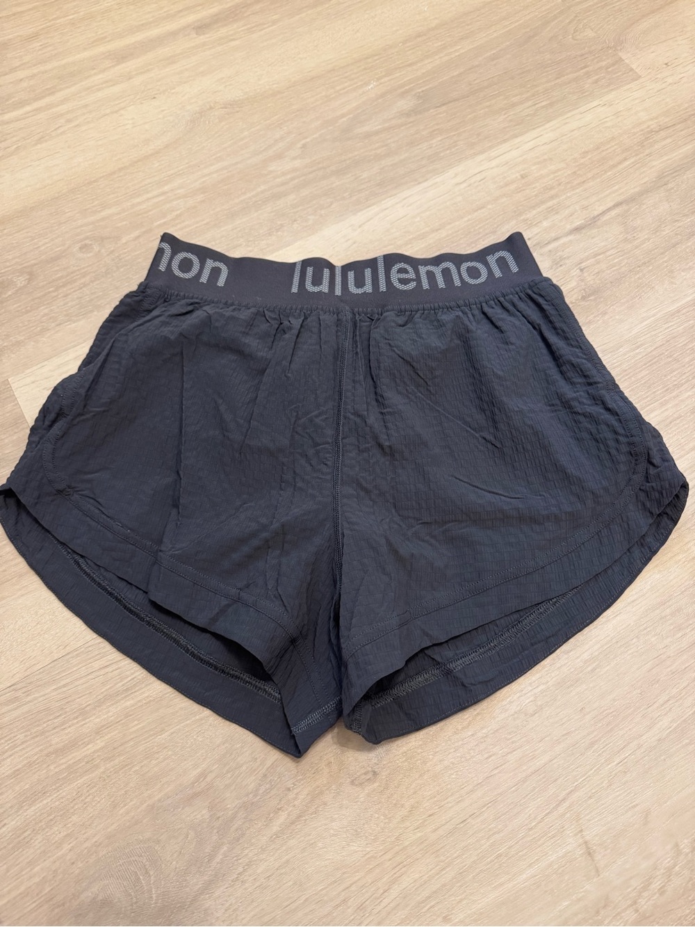 lululemon athletica dark grey Women's Athletic Shorts with Logo Waistband